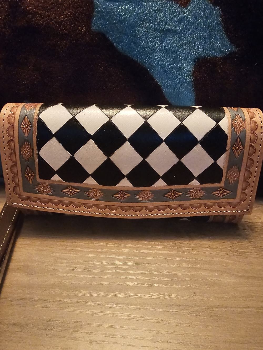 Countryside Co. Harlequin Rodeo Wallet Wristlet — Genuine Leather, Made in USA